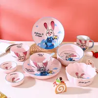 【直播限量】迪士尼疯狂动物城陶瓷手柄泡面碗家用手柄碗卡通单柄碗