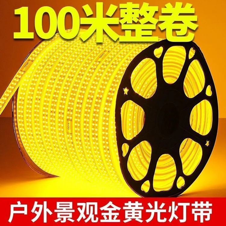 220led暖光双排灯带户外防水超亮LED灯条工程亮化庭院景观装饰灯