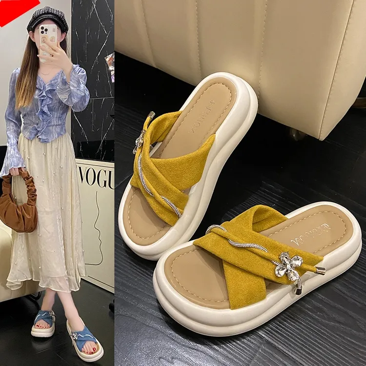 厚底网红爆款凉拖鞋女外穿2025夏季新款时尚百搭仙女风休闲凉鞋女