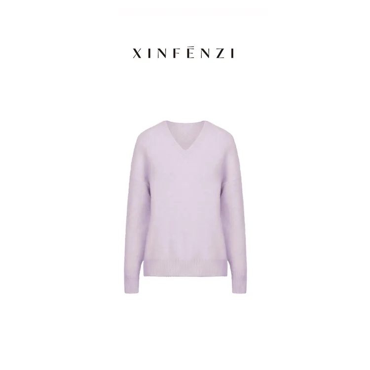 【酥宝宝】XINFENZI 狐狸绒山羊绒V领款套头毛衣 51565