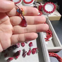 天然辰砂无根砂吊坠
