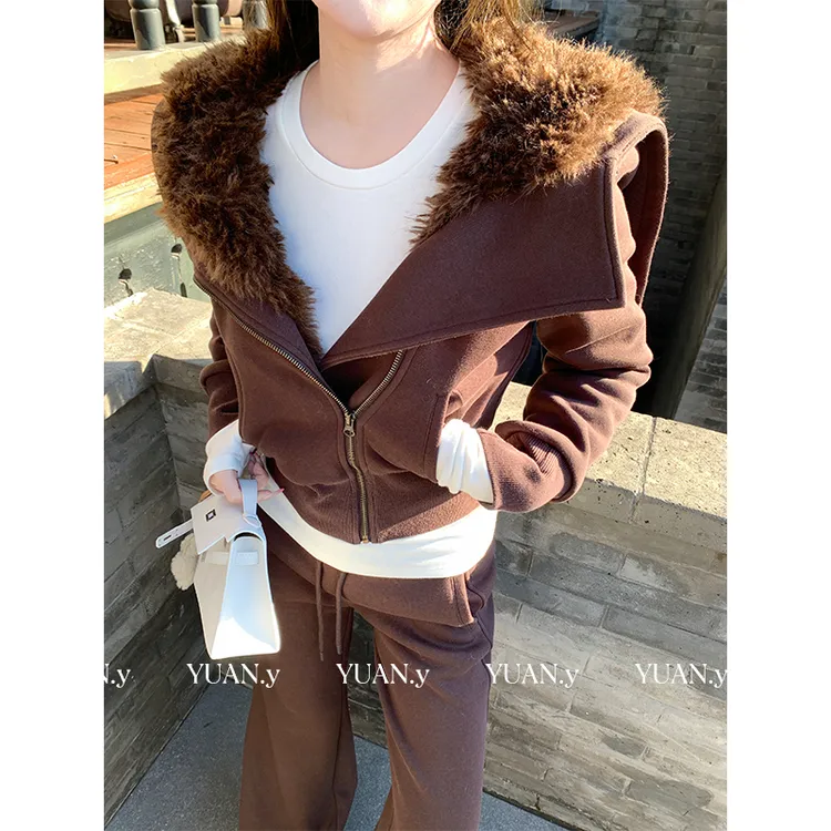 媛媛【松弛idol】设计感显瘦纯欲辣妹时尚套装女(上衣+裤子）#TZ0826