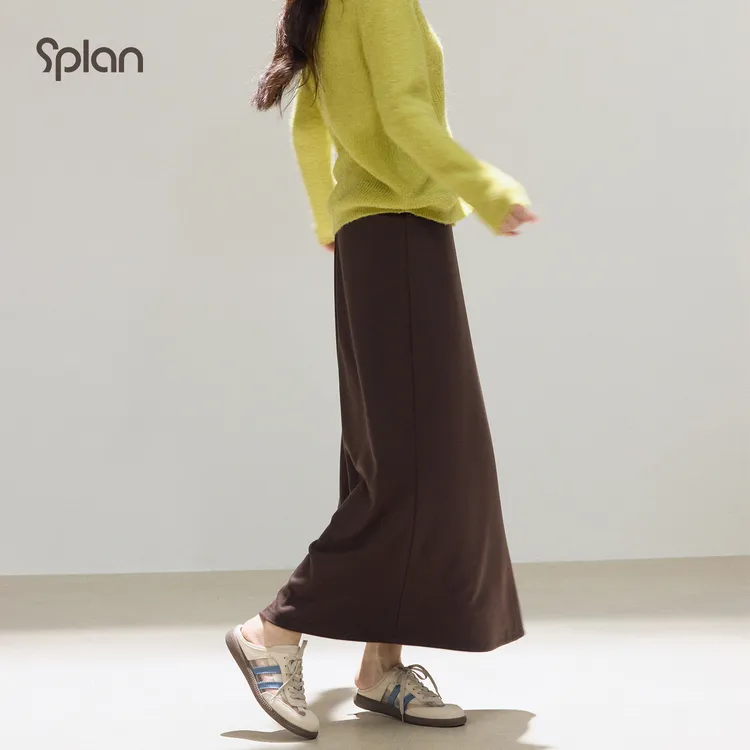 【秋冬新品】SPLAN 极简风柔软亲肤垂感半身长裙25336