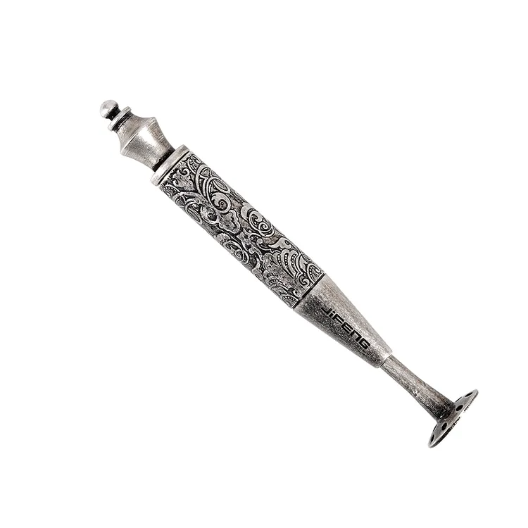 纯铜烟斗古磨银花可拆卸压棒