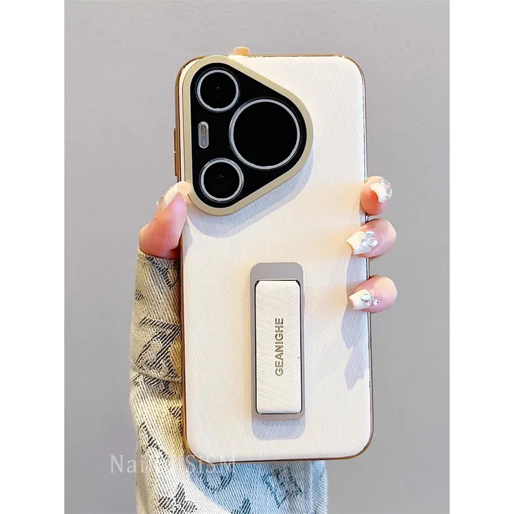 高级感金丝银锦纹适用华为Pura80pro手机壳新款腕带支架70ultra硬