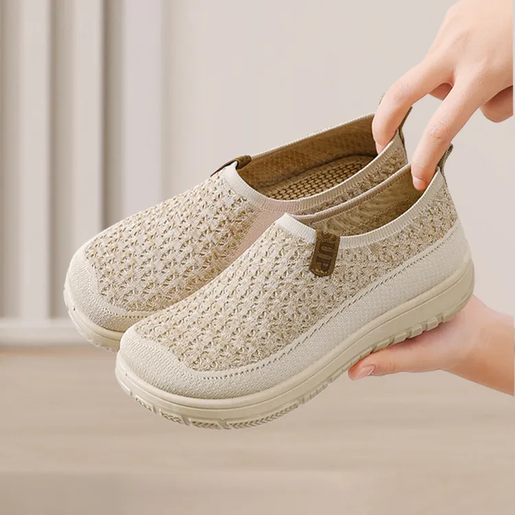 布鞋女透气女透气浅口中老年休闲单鞋舒适春夏平跟平底老北京布鞋