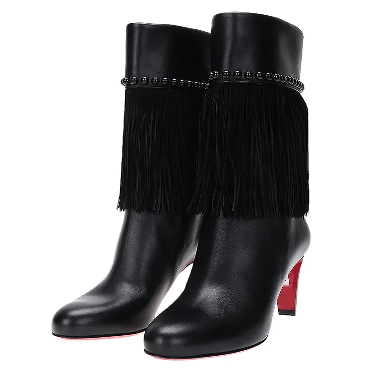 未使用 Christian Louboutin/克里斯提·鲁布托 女士中筒靴3161095