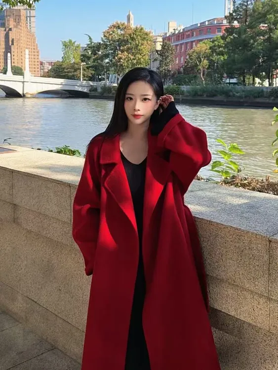 【柒FANFAN】【西西里】100%初剪羊毛爆款气质纯手工双面羊毛大衣