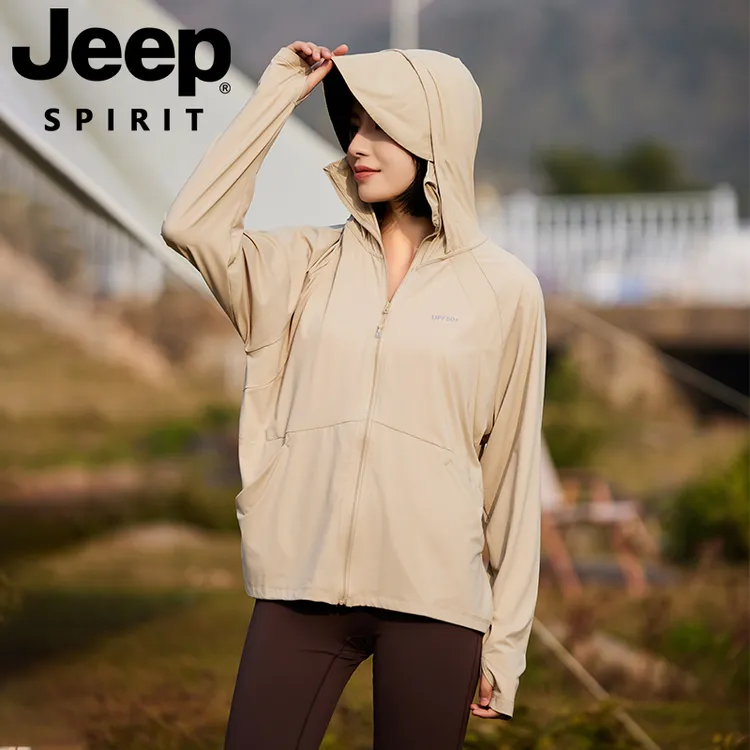 JEEP吉普防晒衣女款夏季外套薄款透气防紫外线男款冰丝钓鱼防晒服