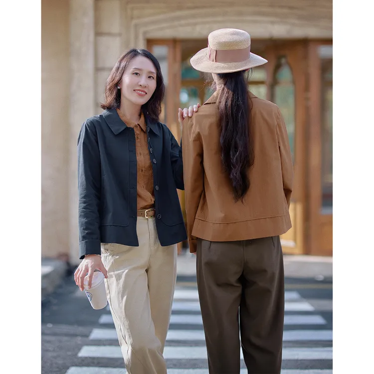 红念短款女小个子设计感2025年秋季女装气质风衣外套女小个子