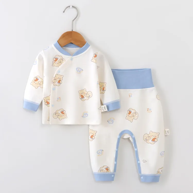 婴儿秋衣秋裤套装儿童内衣打底宝宝高腰护肚裤春秋保暖睡衣家居服