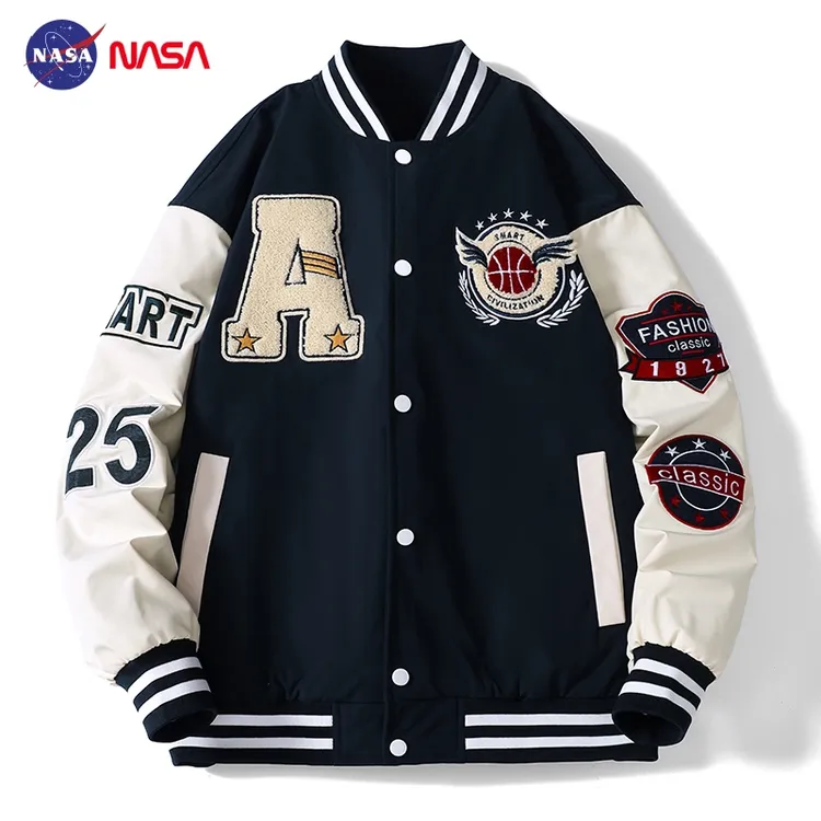 NASA BASE棒球服外套男女款春秋情侣宽松休闲美式街头高级感夹克