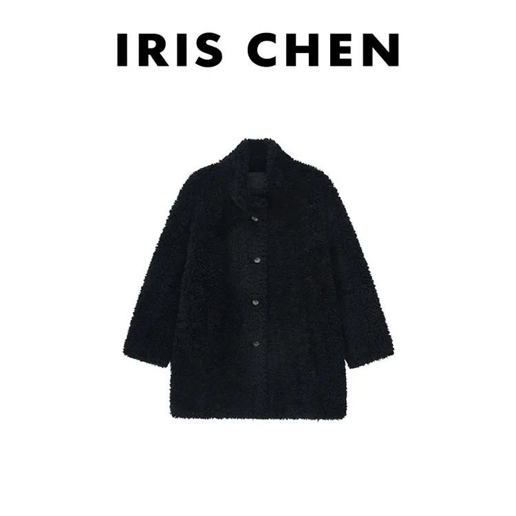 IRIS CHEN 布朗尼 25冬款“100绵羊毛1120g”颗粒感毛毛外套24WT621
