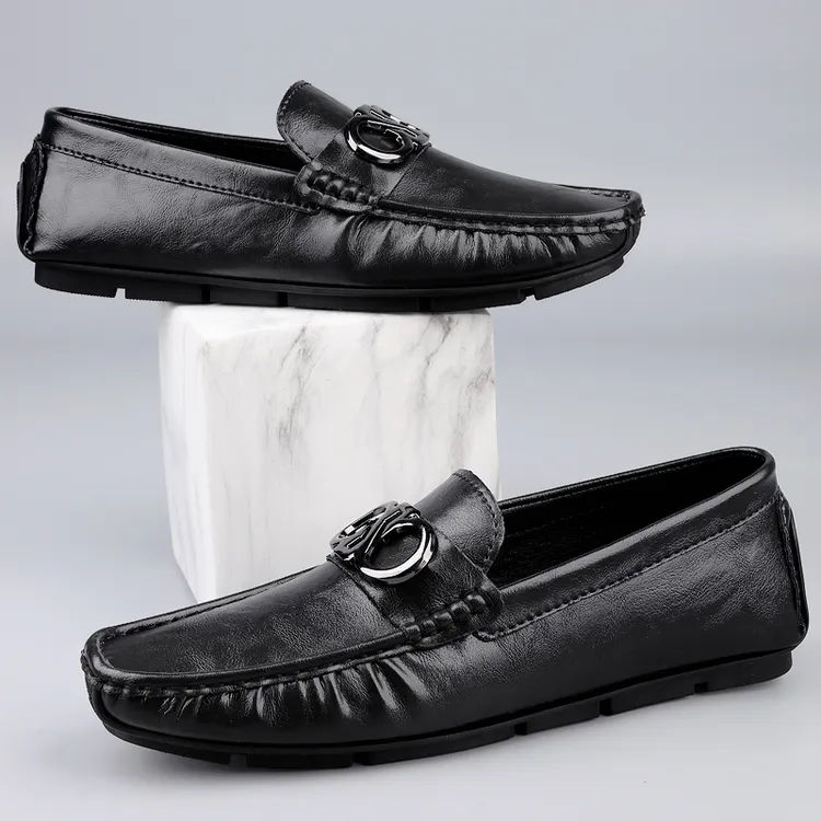 AZBZCZ真皮豆豆鞋男款皮鞋爆款2025秋季乐福鞋男士软底软面开车鞋