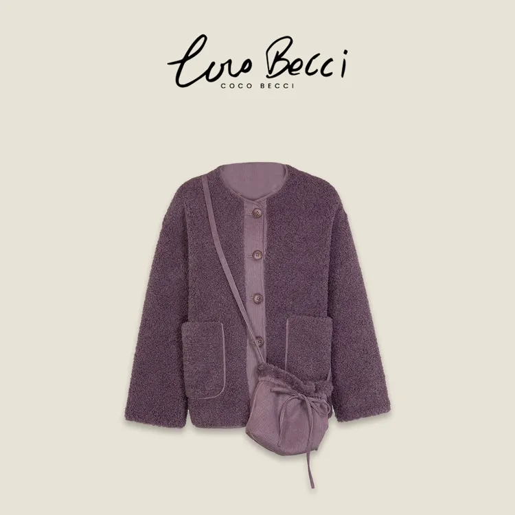 COCO BECCI【香芋派】小香风精致名媛配包包毛呢外套CFLJD100263