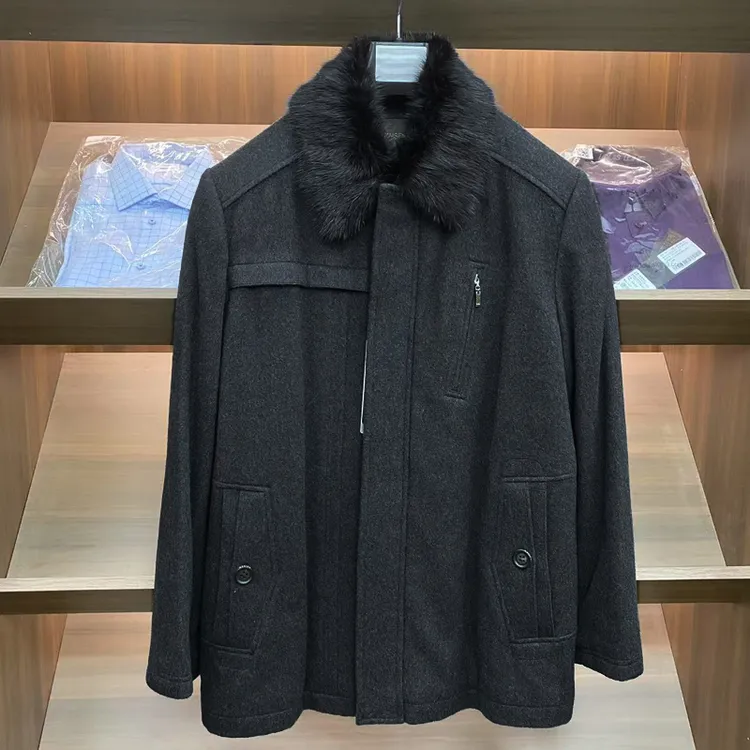 H1131凯冬季 96羊绒+青根貂内胆 商务休闲外套 年关高货