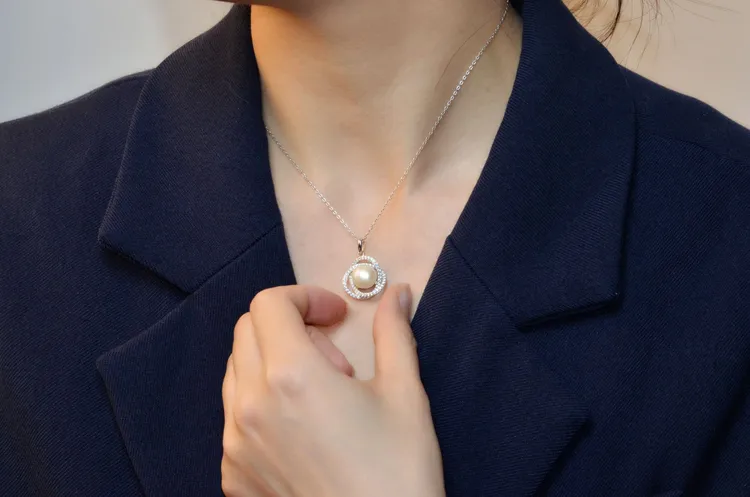 STELLA SHELL法式轻奢星环款设计淡水珍珠S925银锁骨链项链首饰
