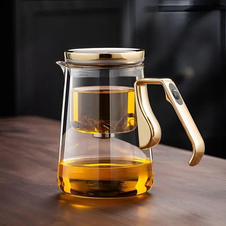 飘逸杯泡茶壶一键茶水分离无杆磁吸玻璃泡茶具高端办公泡茶杯家用