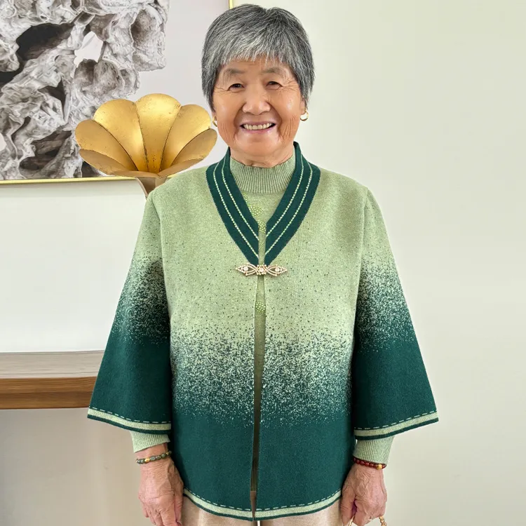 奶奶装老年人秋装女国风针织毛衣两件套中老年妈妈装气质秋冬外套