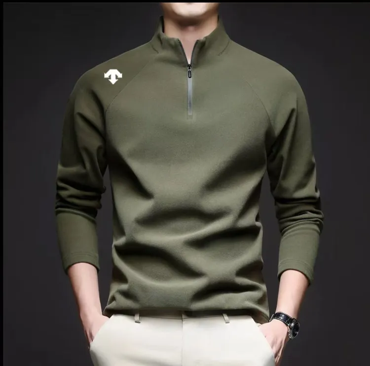 奥特莱斯撤柜丨迪桑家德绒半高拉链领男士秋冬保暖内搭t恤打底衫