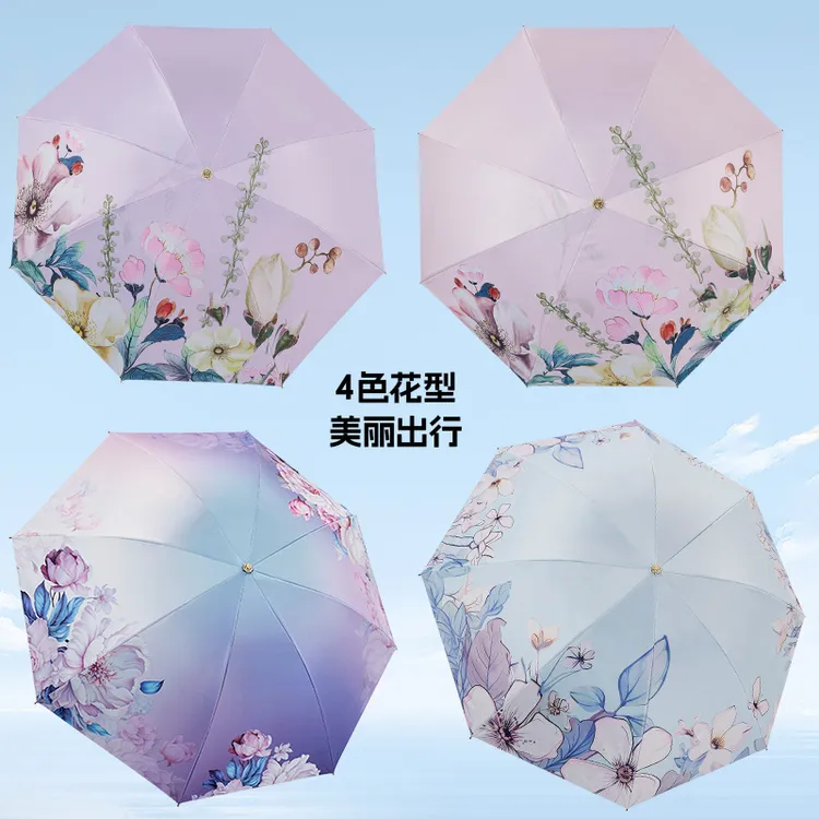 baolz/宝丽姿紫外线双层晴雨两用伞黑胶防晒防紫外线学生可用便携