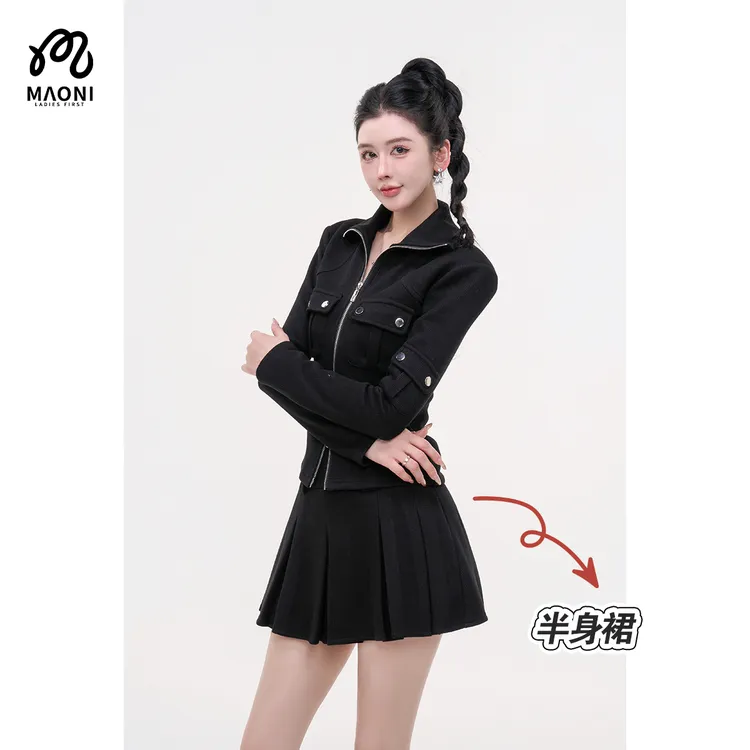 毛妮LADIESFIRST【秋日序章】复古百褶短裤裙a字半身裙秋季L2273