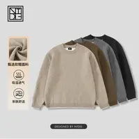 NTDG-ONE冬季加厚双色拼接简约圆领针织毛衣776799
