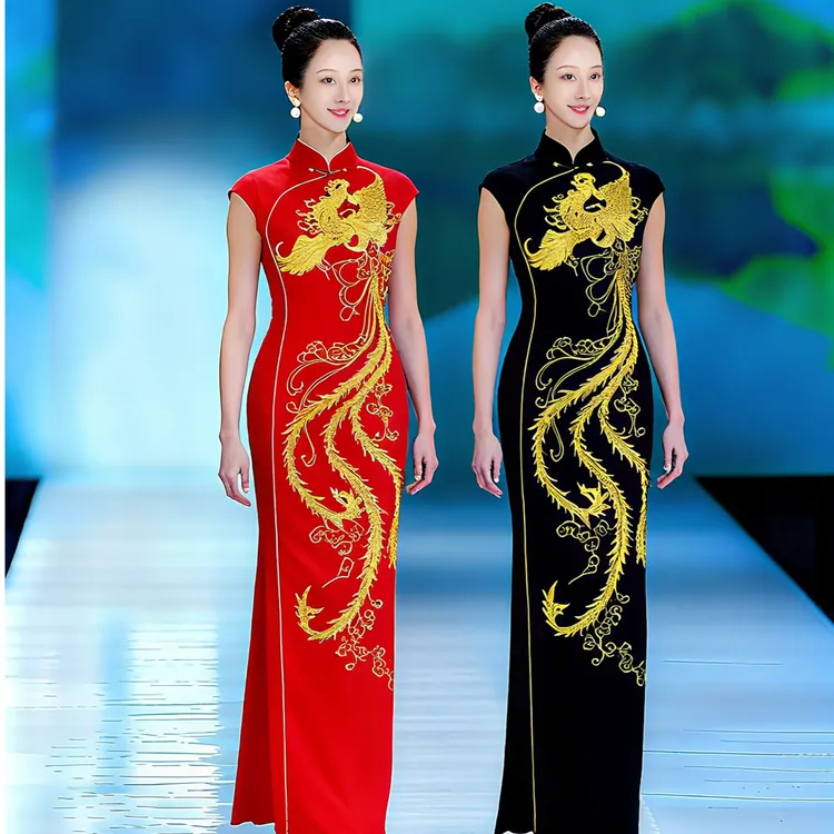"凤之舞”舞姿翼2025新款古典训练服走秀练功服旗袍XT1230