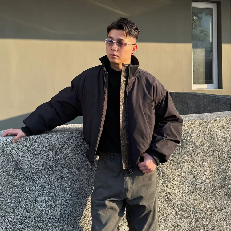 GP2 <蛇年限定>2025秋冬蛇纹立领棉服外套短款男女简约美式夹克