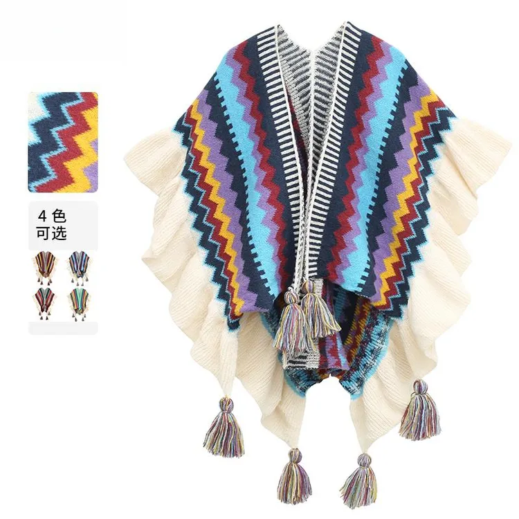 波西米亚2025新款民族风披肩女外搭云南旅行斗篷大理旅游穿搭拍照