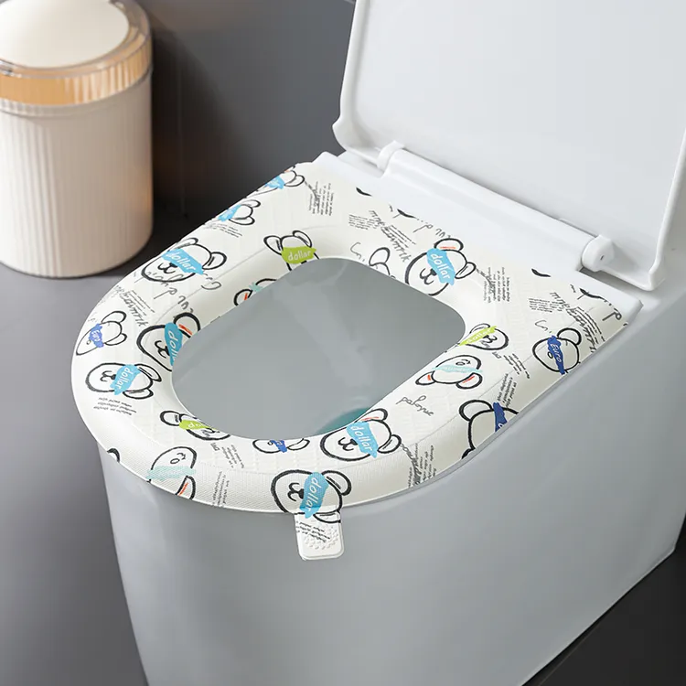 大头熊卡通元素防水水洗印染马桶垫坐便垫坐便器马桶垫