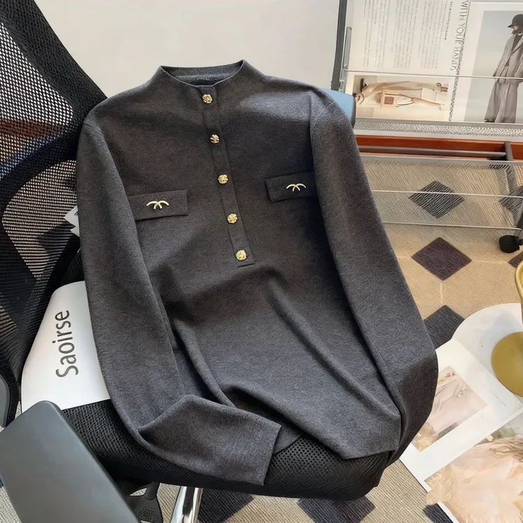 【80-180斤】小香风气质针织打底衫女秋冬新款洋气显瘦毛衣保暖上衣