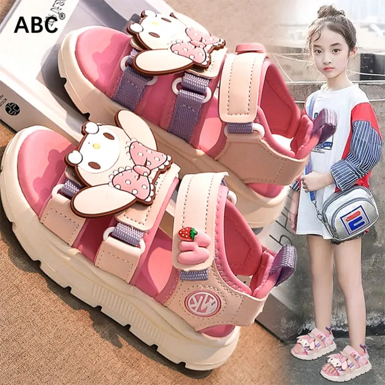 ABC童鞋女童凉鞋夏季2025新款儿童公主鞋大童女孩软底鞋防滑爆款
