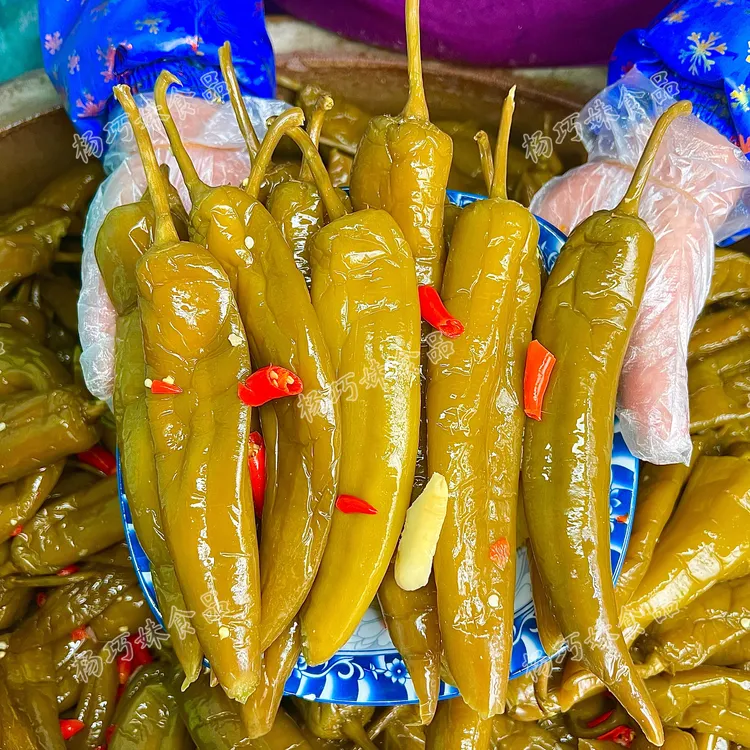 杨巧妹酸辣椒老坛泡青椒美食即食下饭菜酸菜泡菜腌菜500克袋装