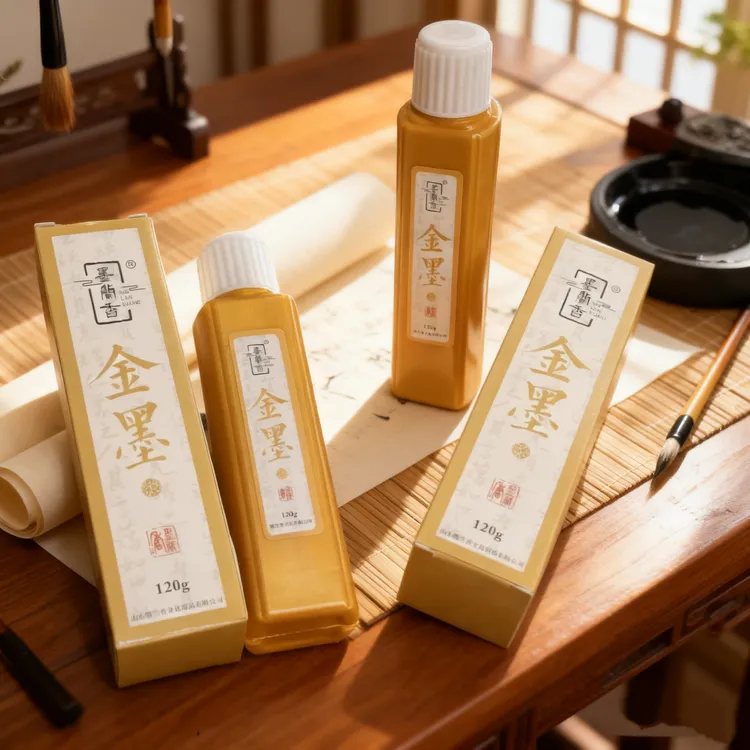 【墨染文房】到手两瓶共240g墨兰香金墨