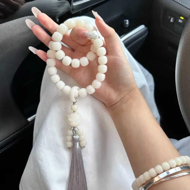 天然菩提根双圈手串菩提根男女两用款捻珠白玉菩提手串菩提手串