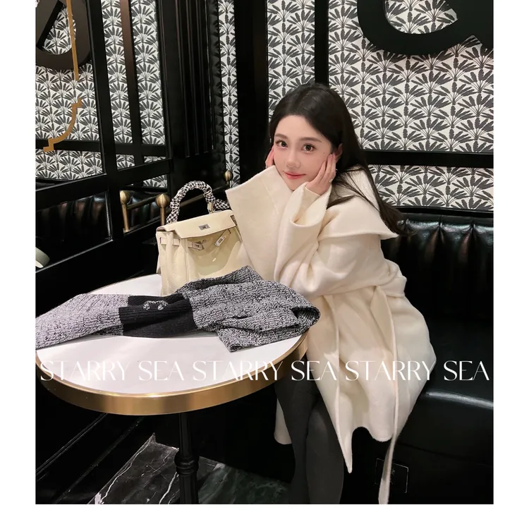 PP【气质斗篷式】高级感气质双面澳州羊毛大衣#PP0023SY