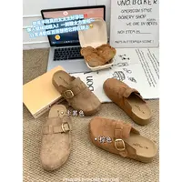 厚底勃肯 圆包头休闲秋冬增高百搭拖鞋外穿一脚蹬半拖