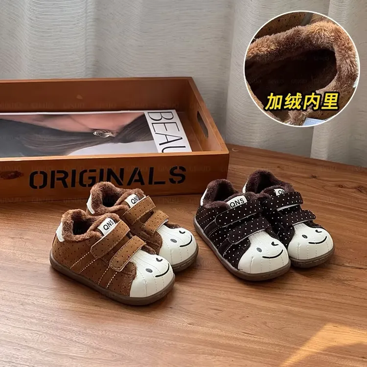 Gina波点鼠棉鞋冬季新款婴儿鞋子加绒小童学步鞋儿童棉鞋子1060DM