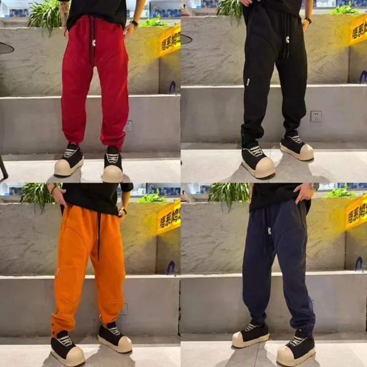 冬季男加绒加厚束脚卫裤高街潮牌宽松显瘦工装微弯刀大口袋休闲裤