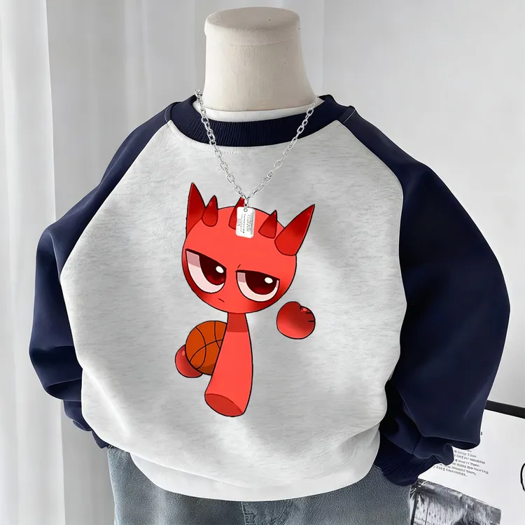 童装反季卫衣节奏盒子Sprunki音乐节秋冬新款儿童衣服卡通上衣潮