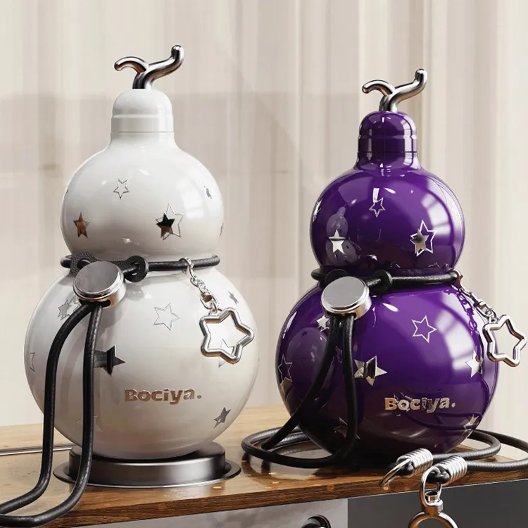 葫芦保温杯女士女生高颜值杯子2025新款大容量便携式女款吸管水杯