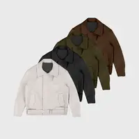 绑带羊毛夹克*4JUNKS*斑点彩纱 可切换领型 正肩利落版型夹克外套