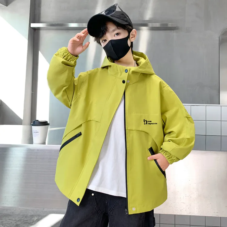 儿童男童连帽外套春秋款2025新款中大童男孩洋气帅气6-12洋气外套