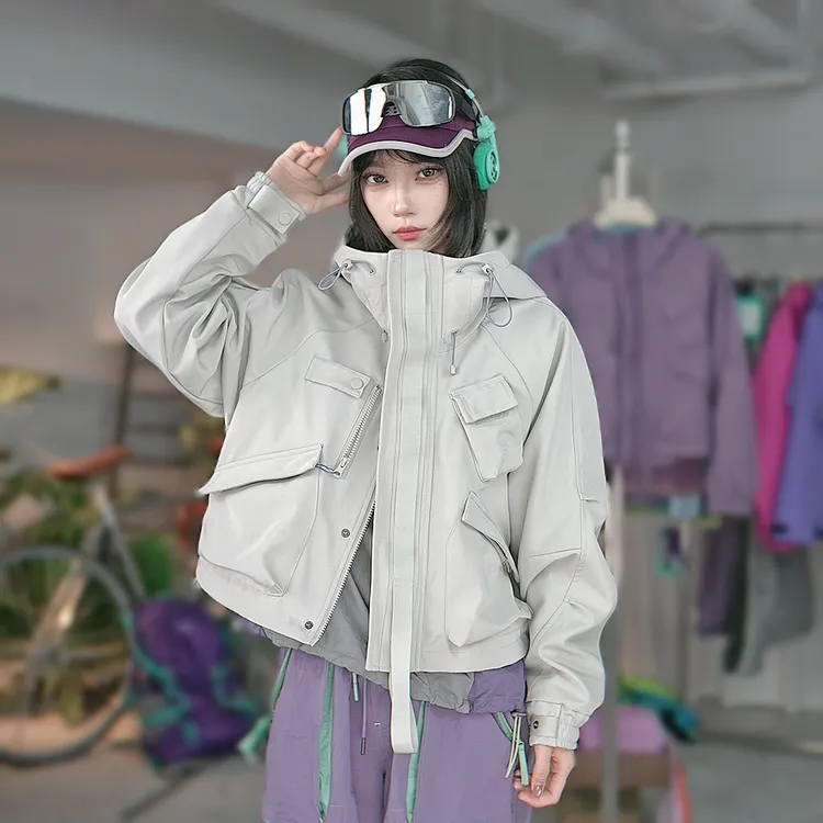 全色Mountain Outdoor-2661轻量化多口袋纯色连帽外套百搭冲锋衣