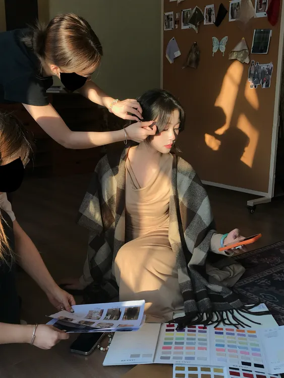 EIA一尧【温暖摩洛哥】复古气质慵懒感披肩搭配连衣裙温柔格纹坎肩