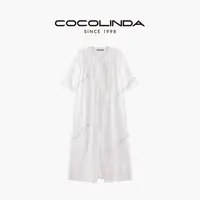 COCOLINDA| 100%棉圆领系带前开叉连衣裙Q3202