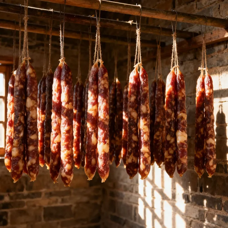 大别山特产黑毛土猪农家传统手工纯肉香肠7分廋3分肥