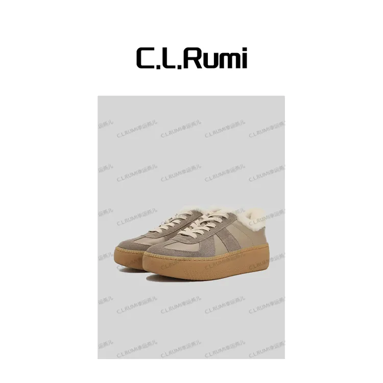 【Rumi精选】“加绒饼干德迅”百搭厚底暴走不累牛皮反绒德训鞋7272pj