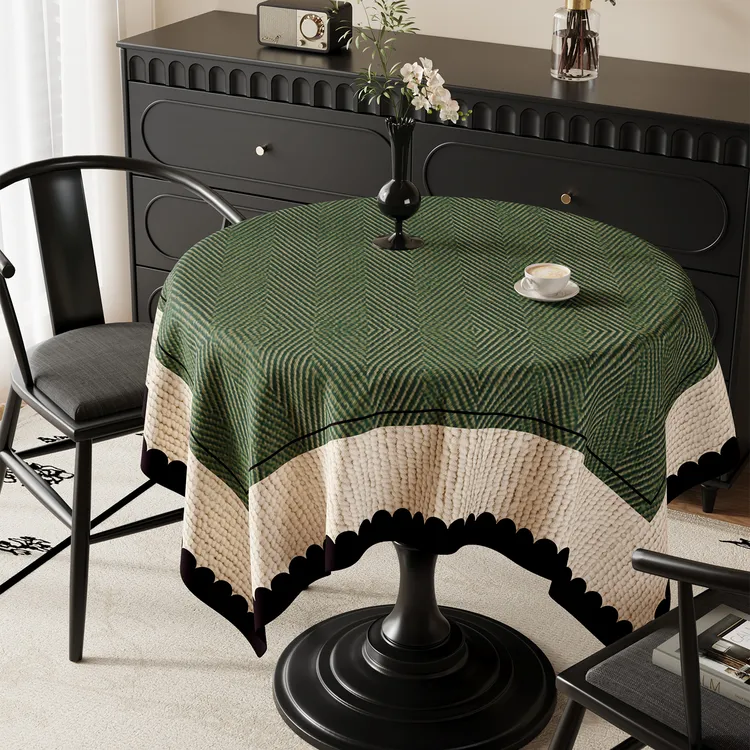 中古风圆桌桌布免洗防水防油2025新款轻奢高级感复古圆形茶几台布